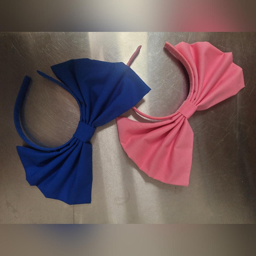 X2 Pink And Blue Headband Hairbows